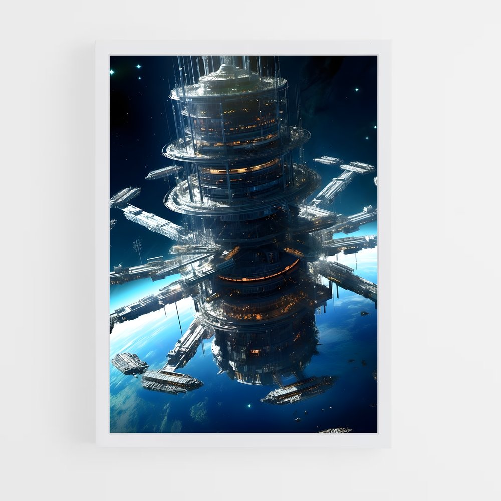 Poster Cité Astrale – affiche Art spatial (vue 3)